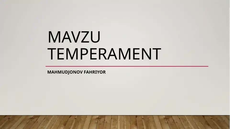 Temperament