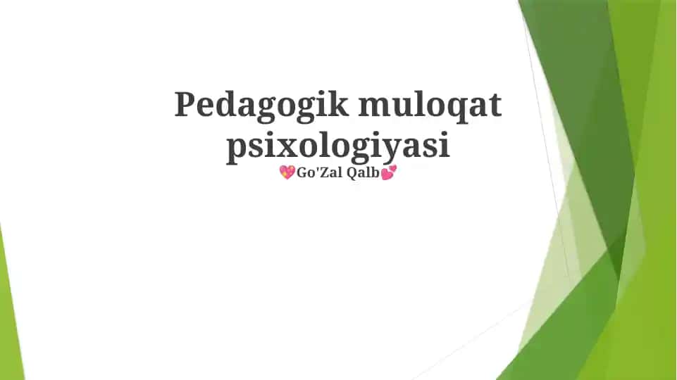 Pedagogik muloqat psixologiyasi