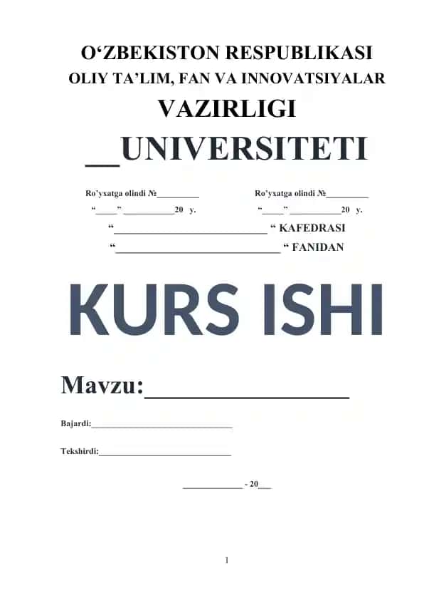 Kurs ishi: Funksiya grafigini yasash