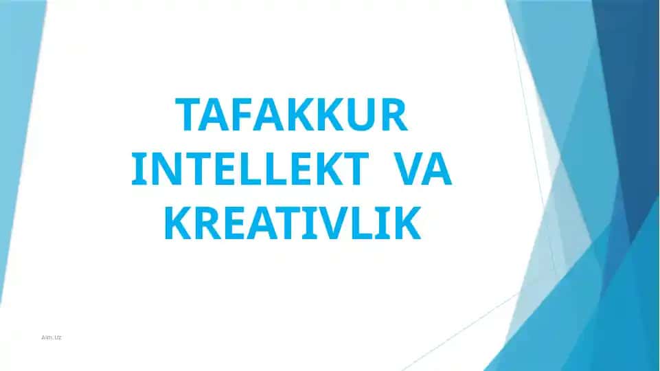 Taḳaffur, Intellekt va Kreativlik