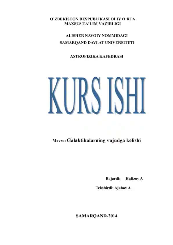 Galaktikalarning vujudga kelishi