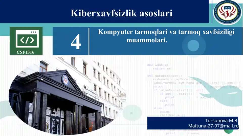 Kiberxavfsizlik asoslari