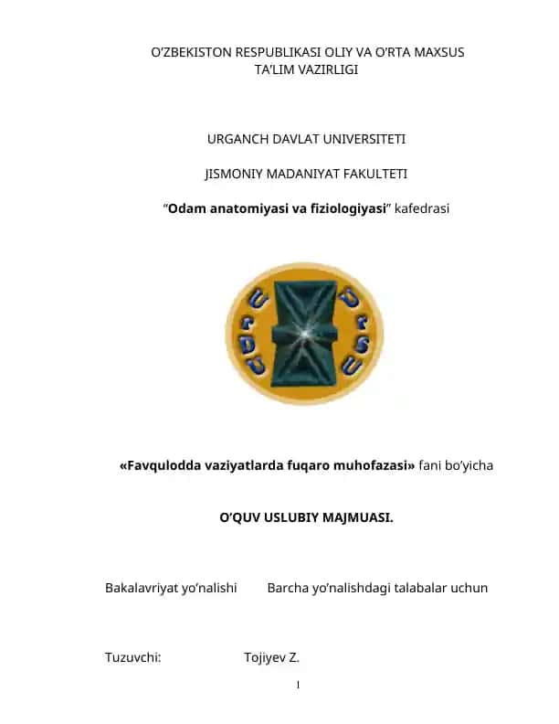 O'zbekiston Respublikasi Oliy va O'rta Maxsus Ta'lim Vazirligi