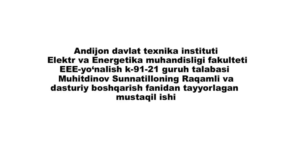 Raqamli signal protsessorlari (DSP) va boshqaruv tizimlaridagi roli