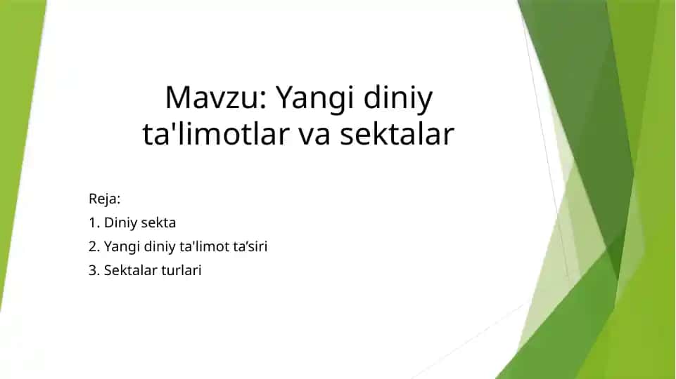Yangidiniy ta'limotlar va sektalar