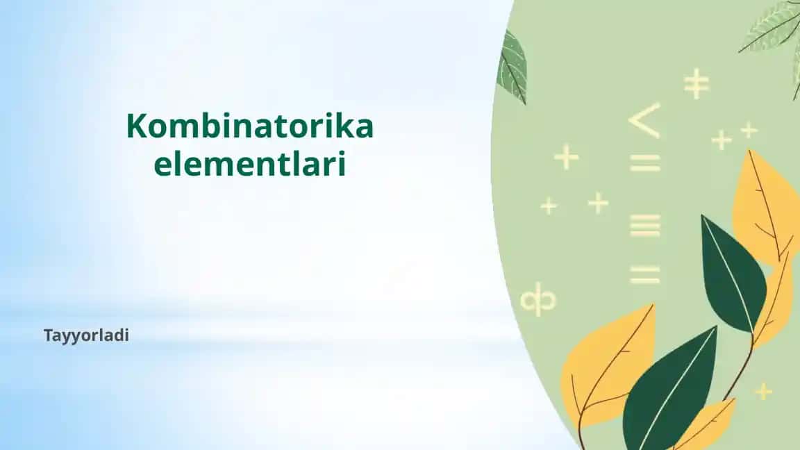 Kombinatorika elementlari