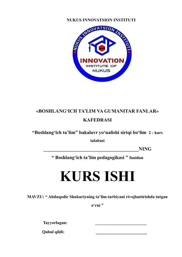 Abduqodir Shukuriyning ta’lim-tarbiyani rivojlantirishda tutgan o‘rni