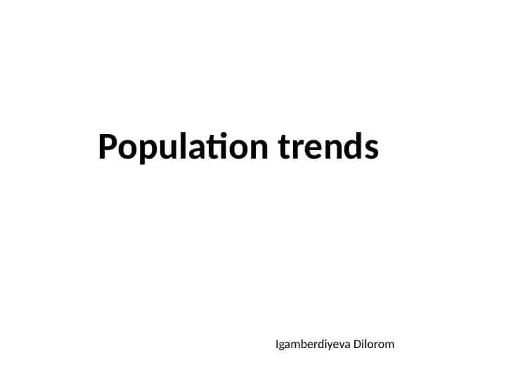 Population trends