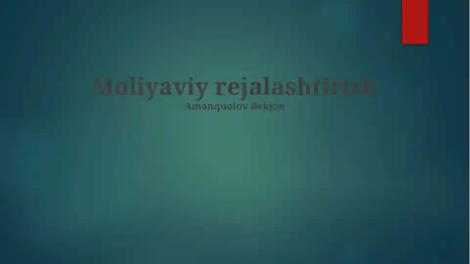 Moliyaviy rejalashtirish