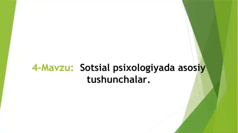 Sotsialpsixologiyada Asosiy Tushunchalar