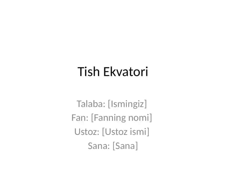 Tish Ekvatori