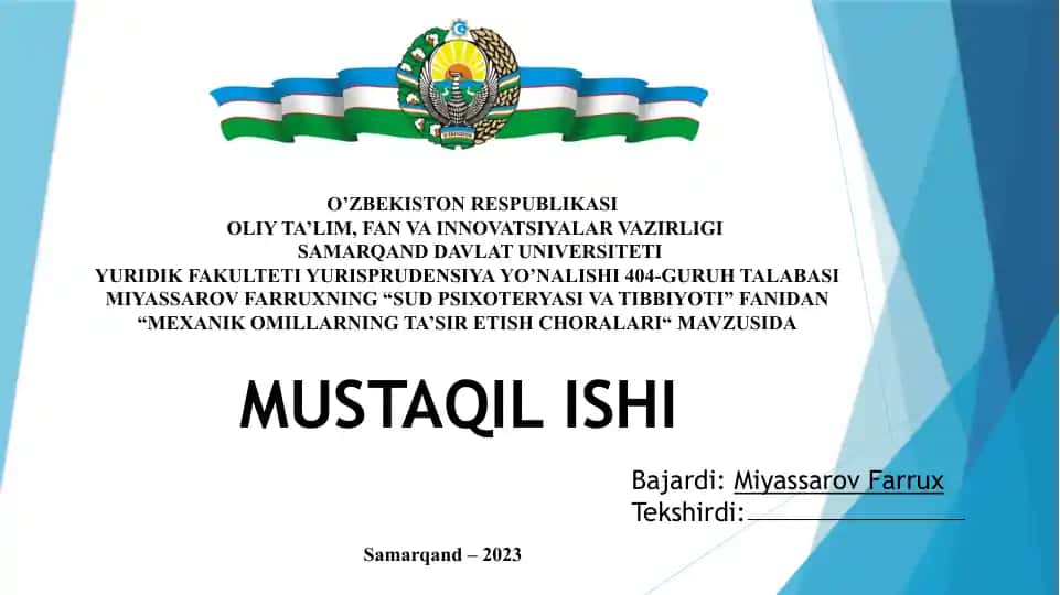 SUD PSIXOTERYASI VA TIBBIYOTI