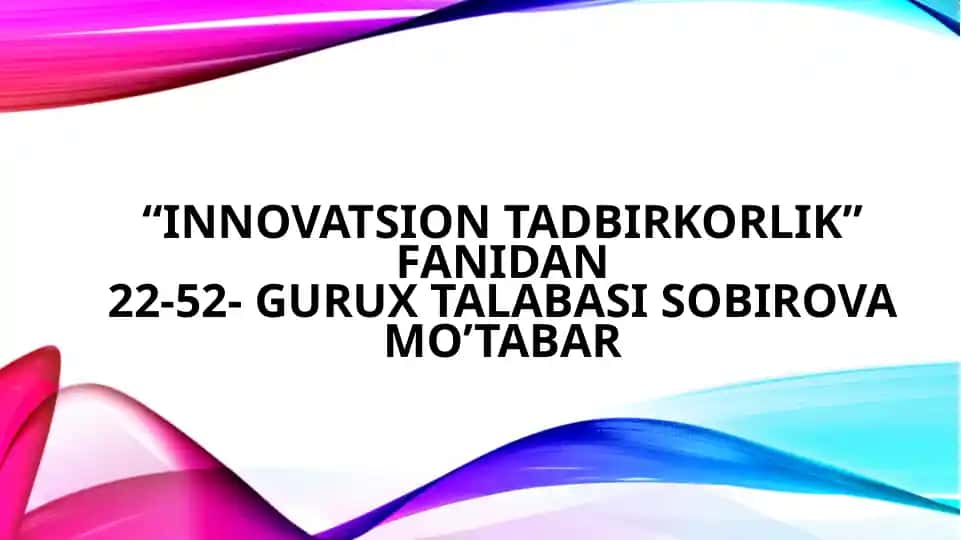 Innovatsion tadqiqotlar