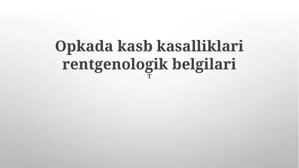 Opkada kasb kasalliklari rentgenologik belgilari