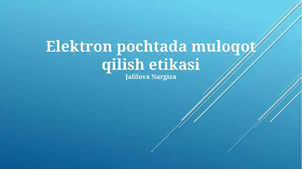 Elektron pochtada muloqot qilish etikasi