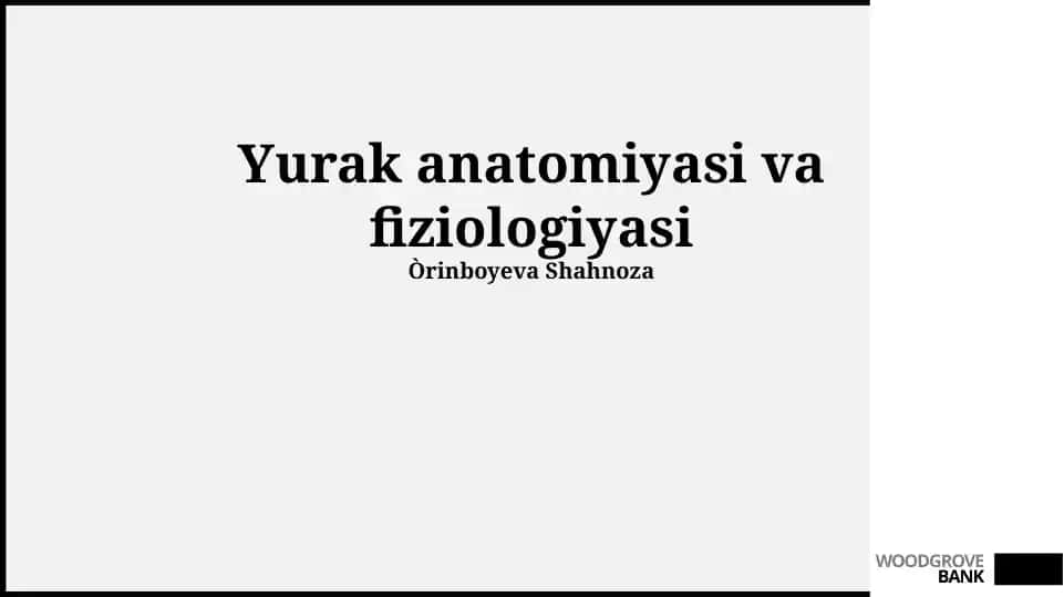 Yurak anatomiyasi va fiziologiyasi