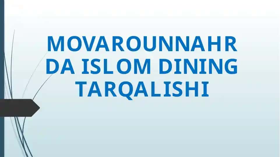 Islom Dini Tarqalishi Movarounnahrda