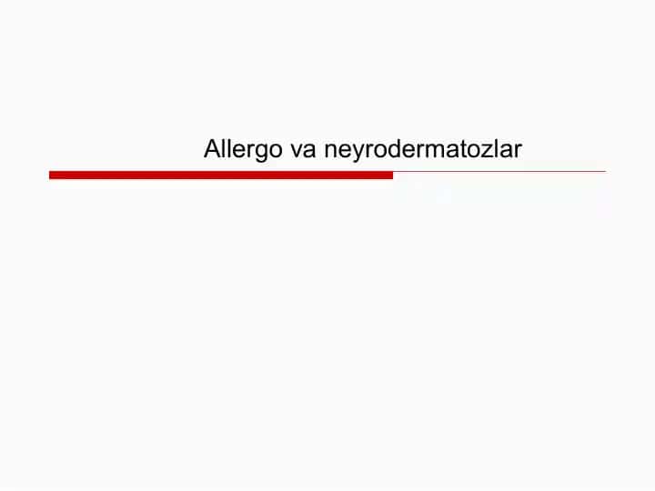 Allergovaneyrodermatozlar