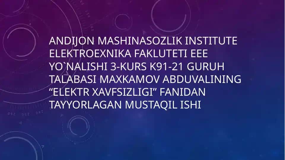 Elektr xavfsizligi