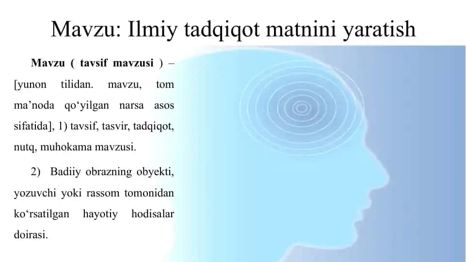Ilmiy tadqiqot matnini yaratish