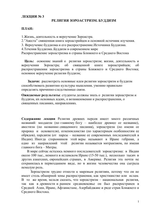 Религия Зороастризм. БУДДИЗМ