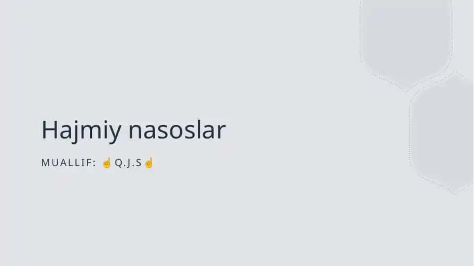 Hajmiy nasoslar
