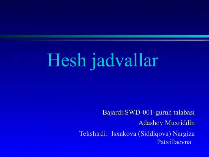 Hesh jadvallar