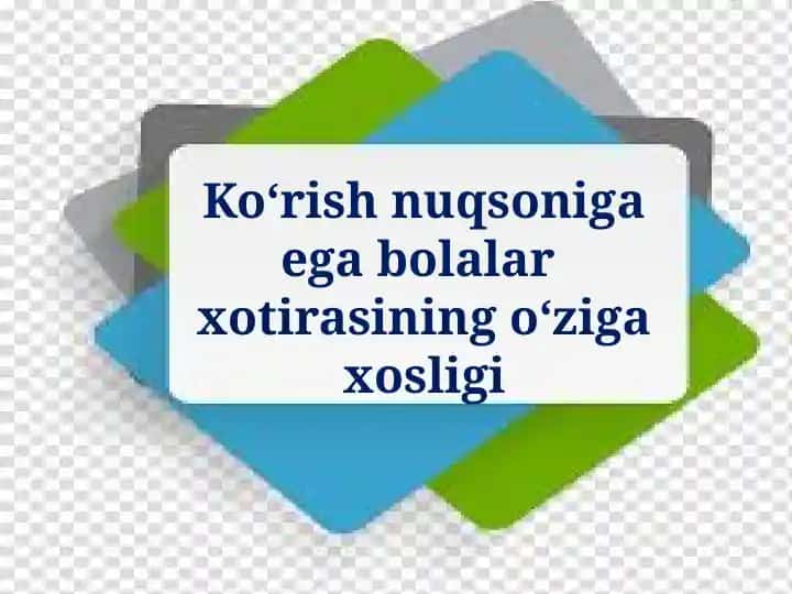 Ko‘rish nuqsoniga ega bolalar xotirasining o‘ziga xosligi