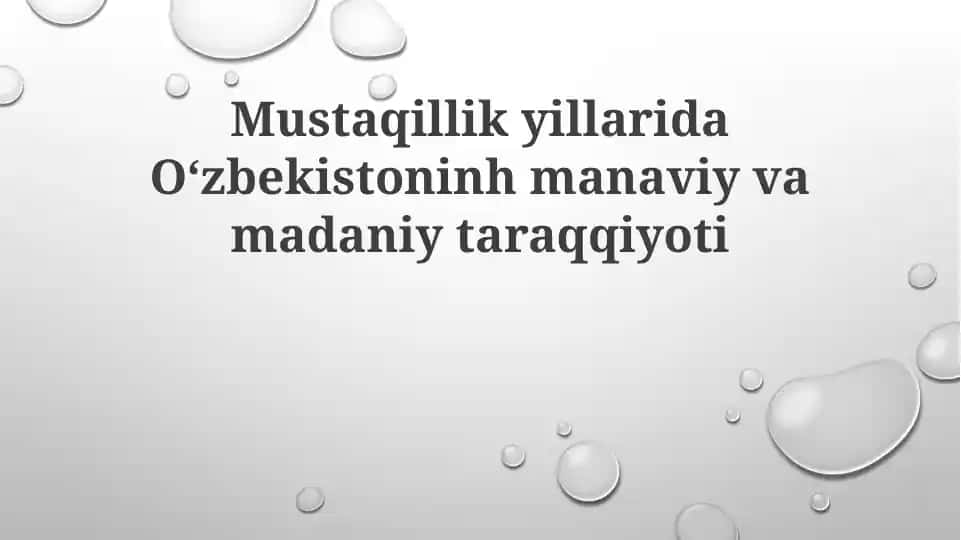 Milliy tiklanishdan - milliy yuksalish sari