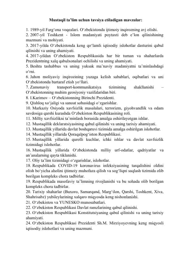 O‘zbekistonda ijtimoiy inqirozning avj olishi