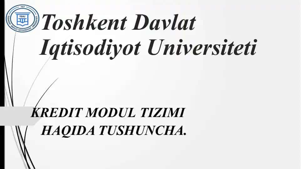 KREDIT MODUL TIZIMI