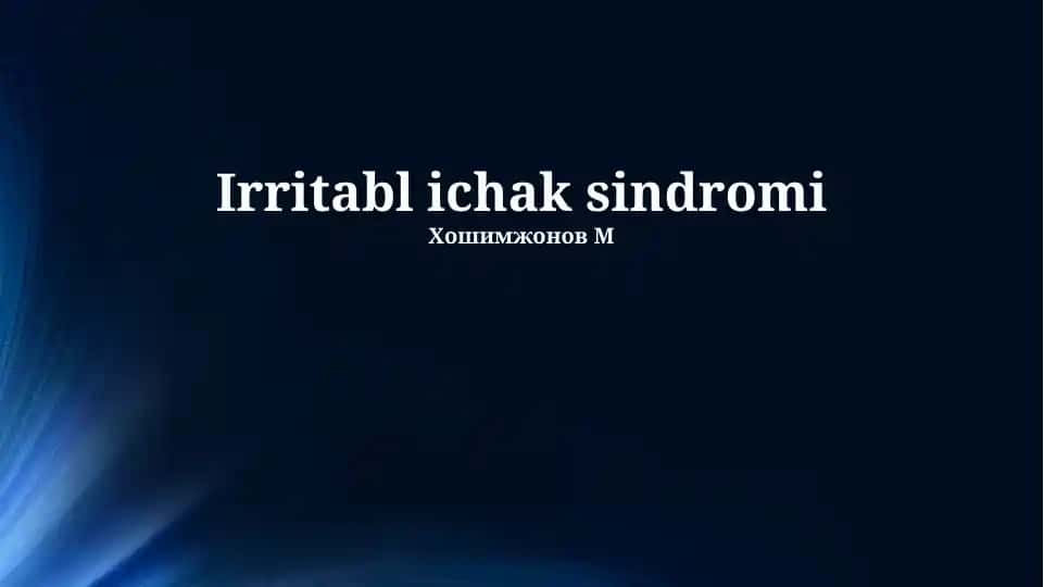 Irritabl ichak sindromi