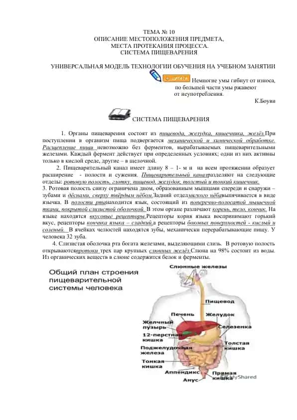Универсальная модель технологии обучения на учебном занятии