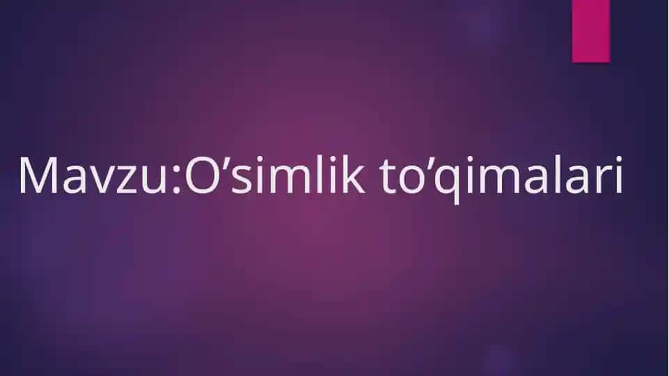 O’simlik to’qimalari