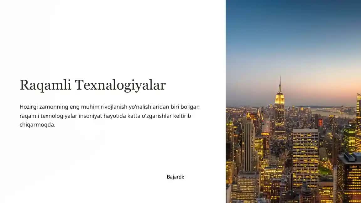 Raqamli Texnologiyalar