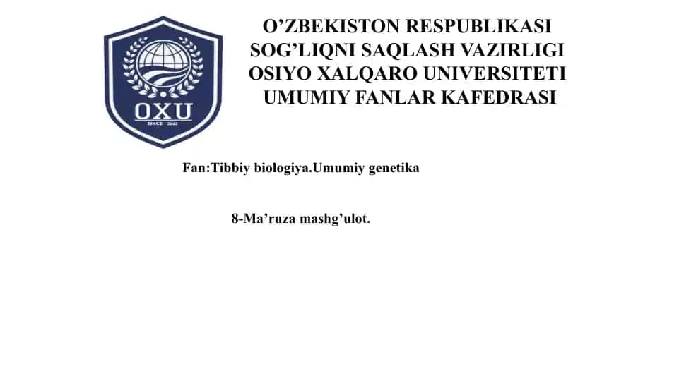 Tibbiy Gelmintologiya va Araxnoentomologiya