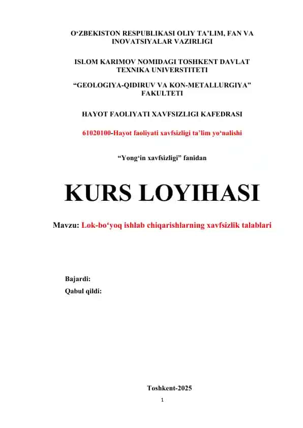 Lok-boʻyoq ishlab chiqarishlarning xavfsizlik talablari