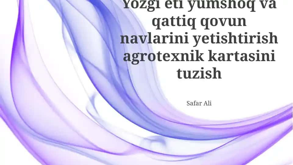 Yumshoq va qattiq qovun navlarini yetishtirish agrotexnik kartasini tuzish
