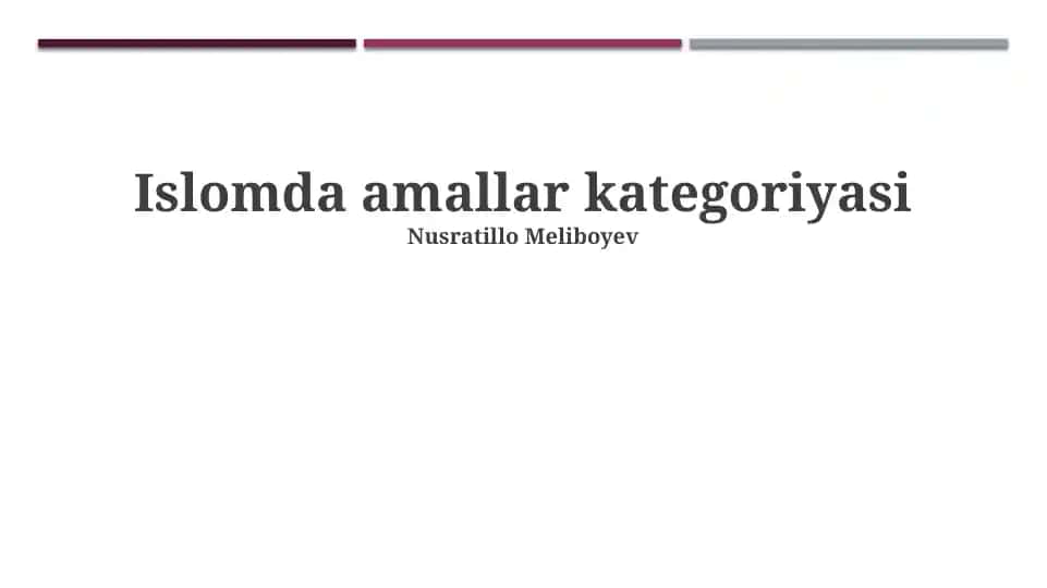 Islomda amallar kategoriyasi