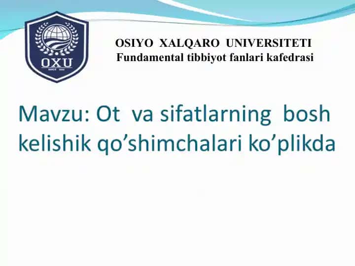Otlarning Nom. Pl shaklining yasalishi