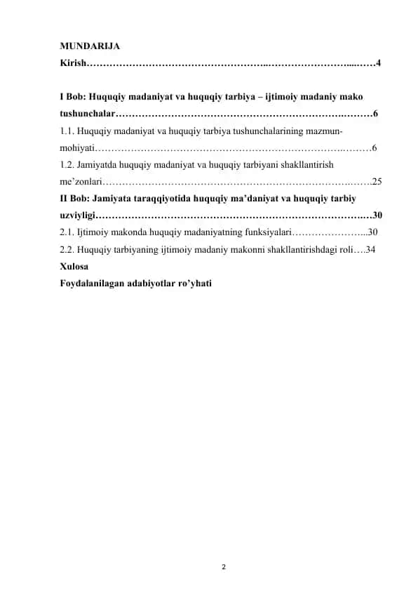 Huquqiy madaniyat va huquqiy tarbiya – ijtimoiy madaniy mako tushunchalar