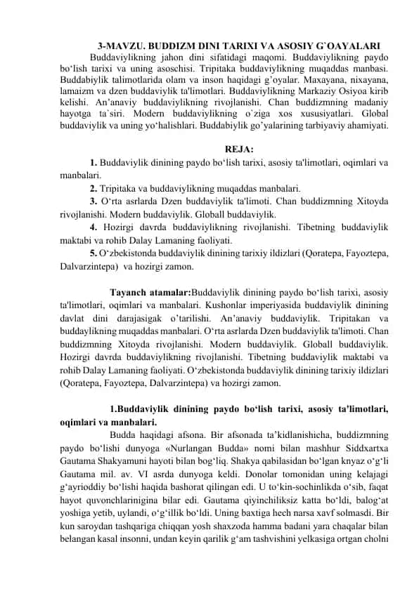 Buddaviylik Dinining Tarixiy Ildizlari