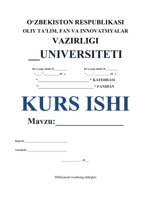 Differensial xisobning tatbiqlari