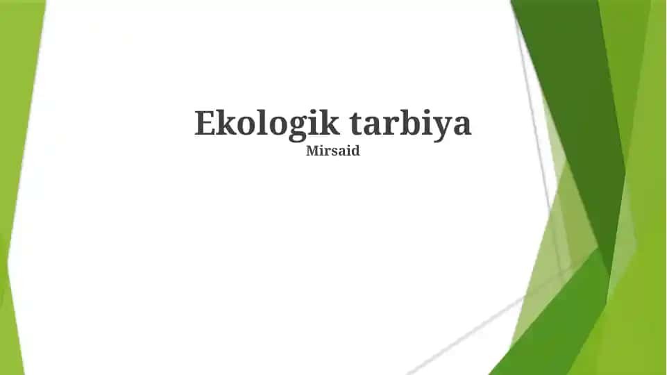 Ekologik tarbiya