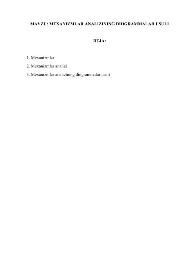 Mexanizmlar analizining diogrammalar usuli