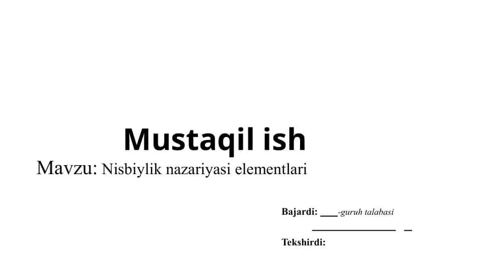 Elektrodinamika qonunlari va nisbiylik prinsipi