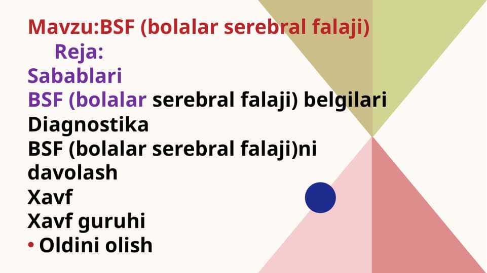 Bolalar Serebral Falaji (BSF)