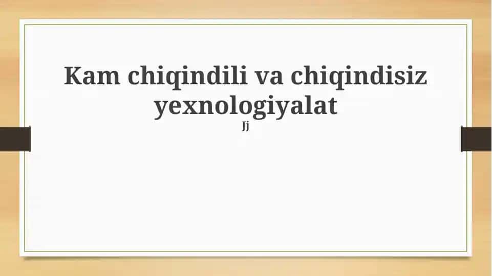 Chiqindi texnologiyalar