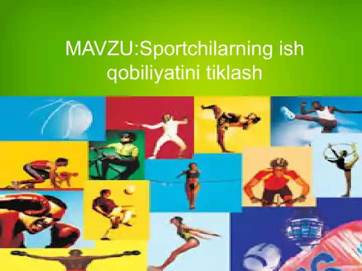 Sportchilarning ish qobiliyatini tiklash