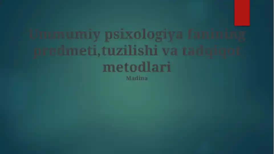 Umumiy Psixologiya